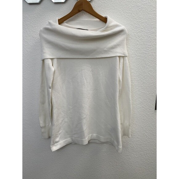 French Connection Cowl Neck Fitted Sweater Cream Size Large - Picture 4 of 8